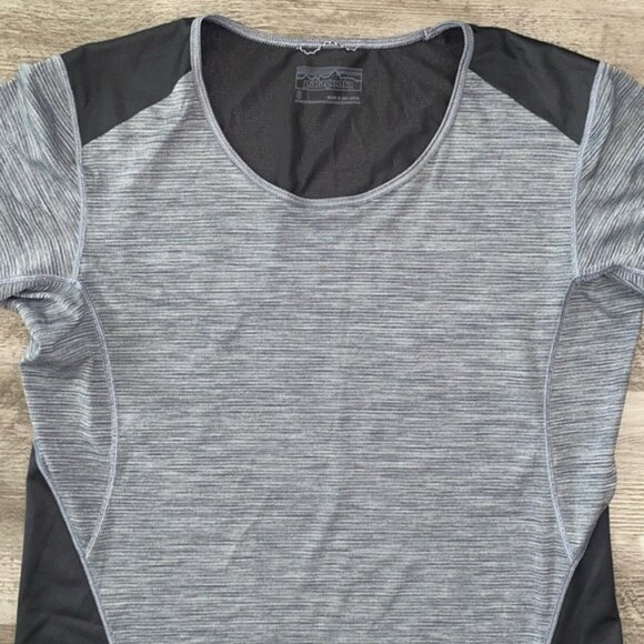 Patagonia Short Sleeve T Shirt Womens Small Gray Heather Crew Neck Slim Fit Hike - Picture 7 of 11